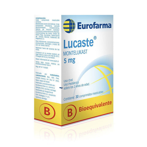 Lucaste Comprimidos Masticables 5mg - La Droguería