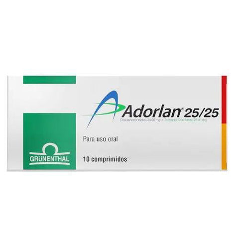 Adorlan 25/25 x 10 Comprimidos (Diclofenaco/Tramadol) - La Droguería